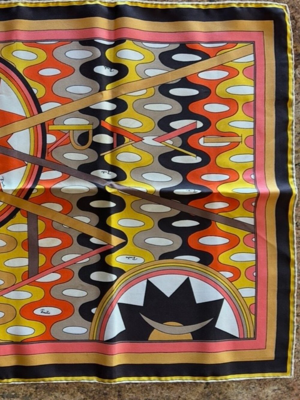 Vintage Emilio Pucci Silk Scarf Made in Italy Hand Rolled Edges ~ 17" x 17"